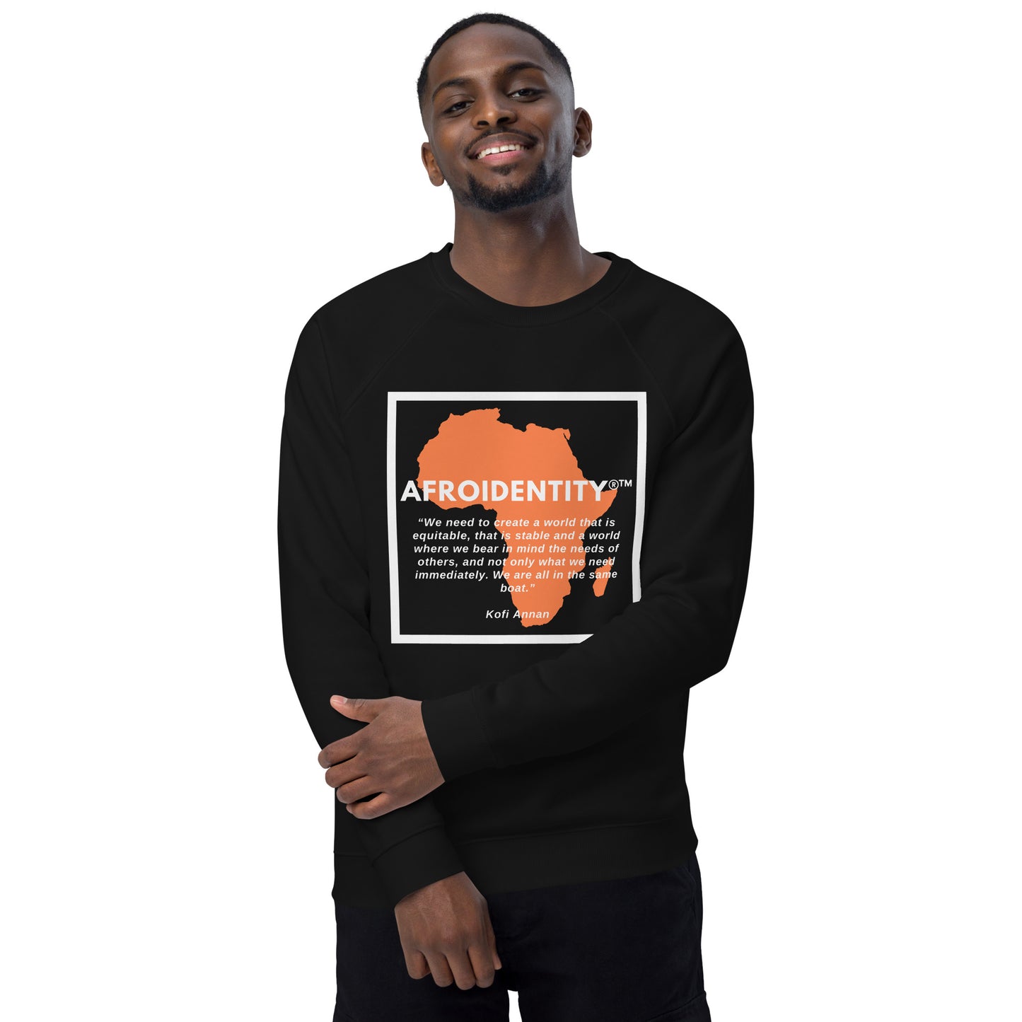 kofi annan Unisex organic raglan sweatshirt 1