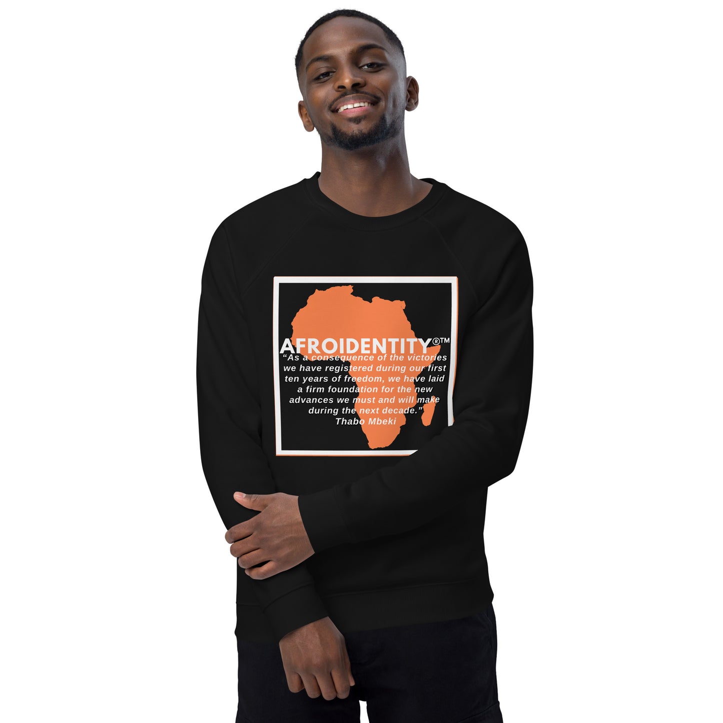 Thabo Mbeki Unisex organic raglan sweatshirt 6