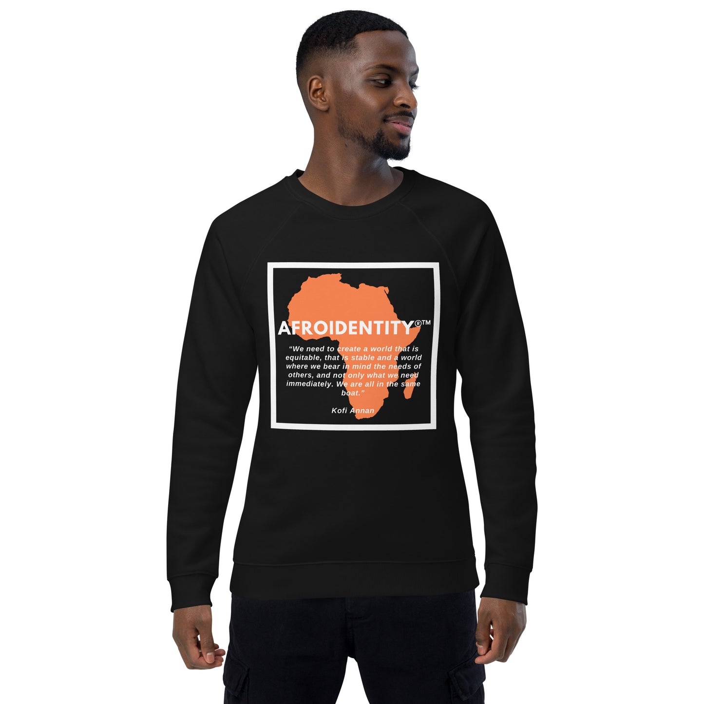 kofi annan Unisex organic raglan sweatshirt 1