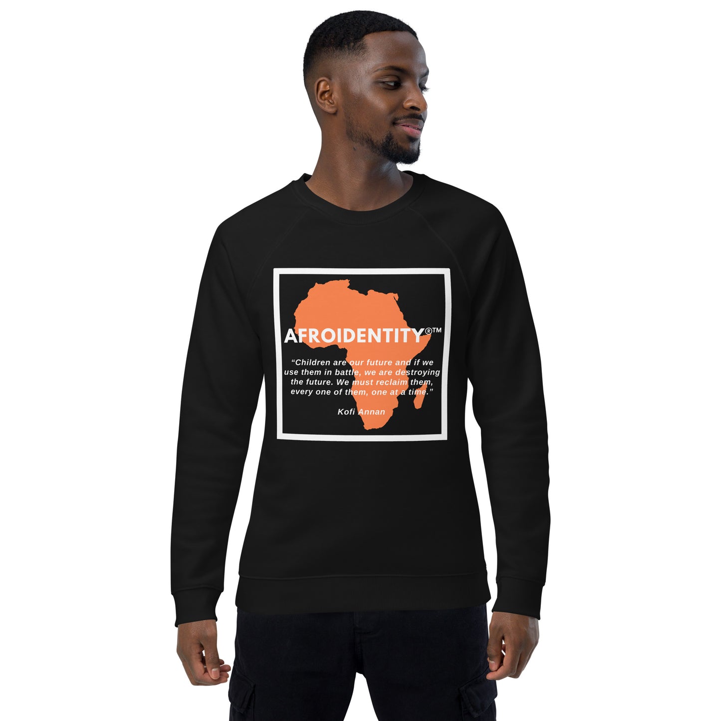 kofi annan Unisex organic raglan sweatshirt 4