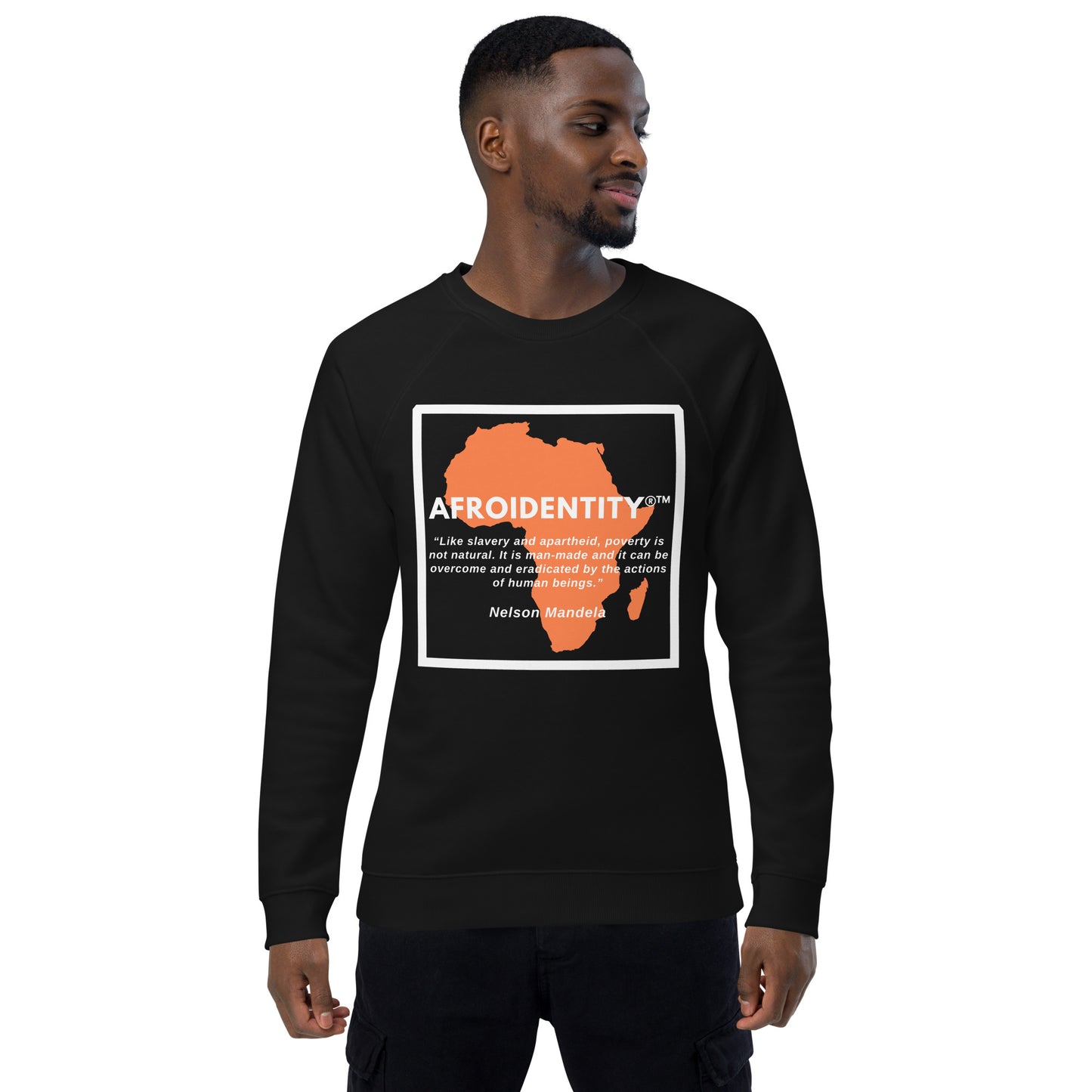 Nelson Mandela Unisex organic raglan sweatshirt 3