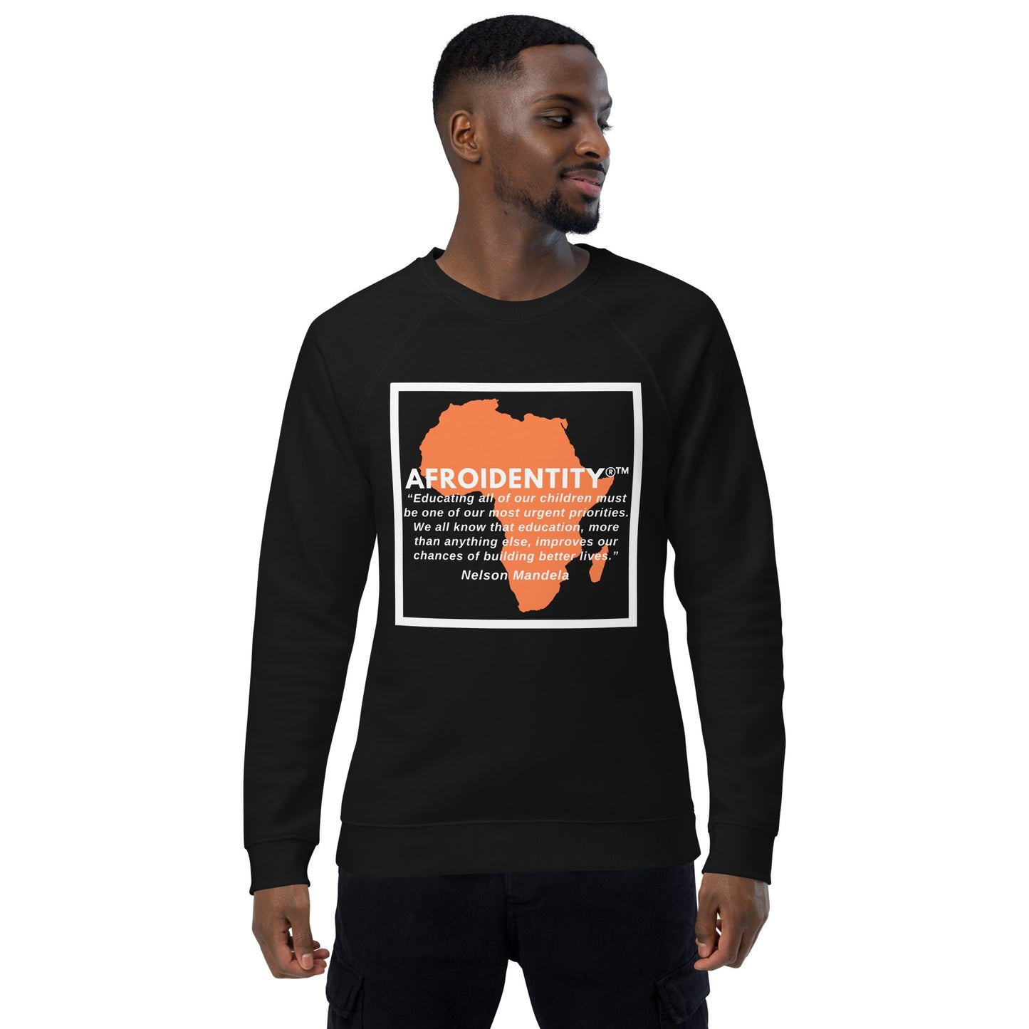 Nelson Mandela Unisex organic raglan sweatshirt 6