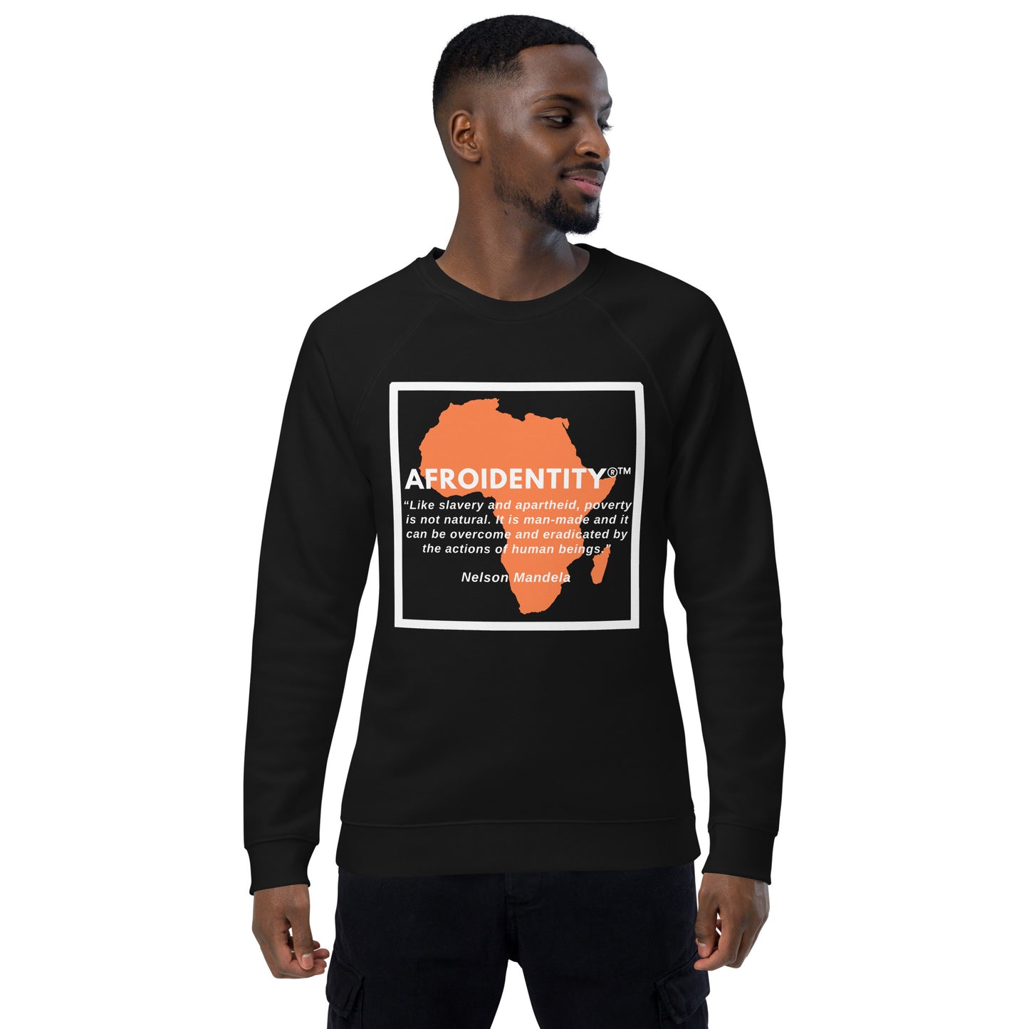 Nelson Mandela Unisex organic raglan sweatshirt 2