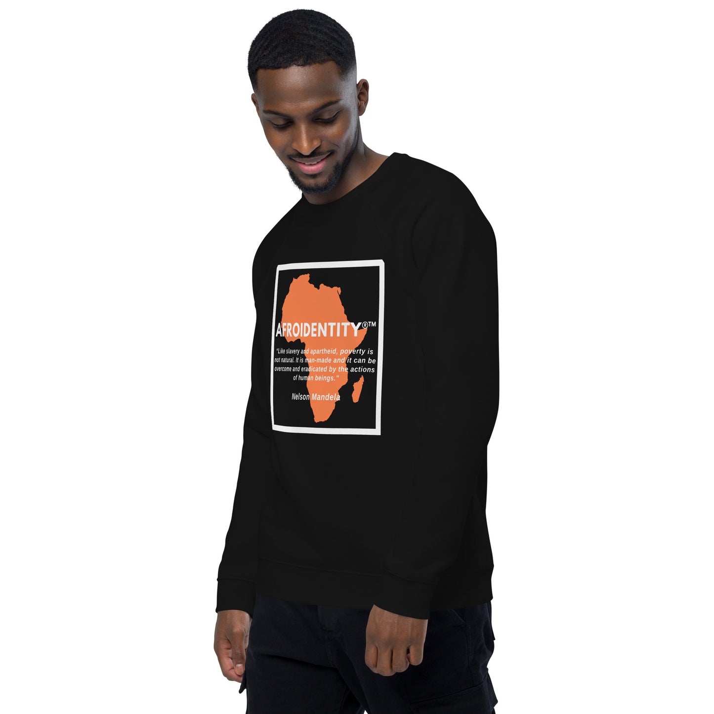 Nelson Mandela Unisex organic raglan sweatshirt 3