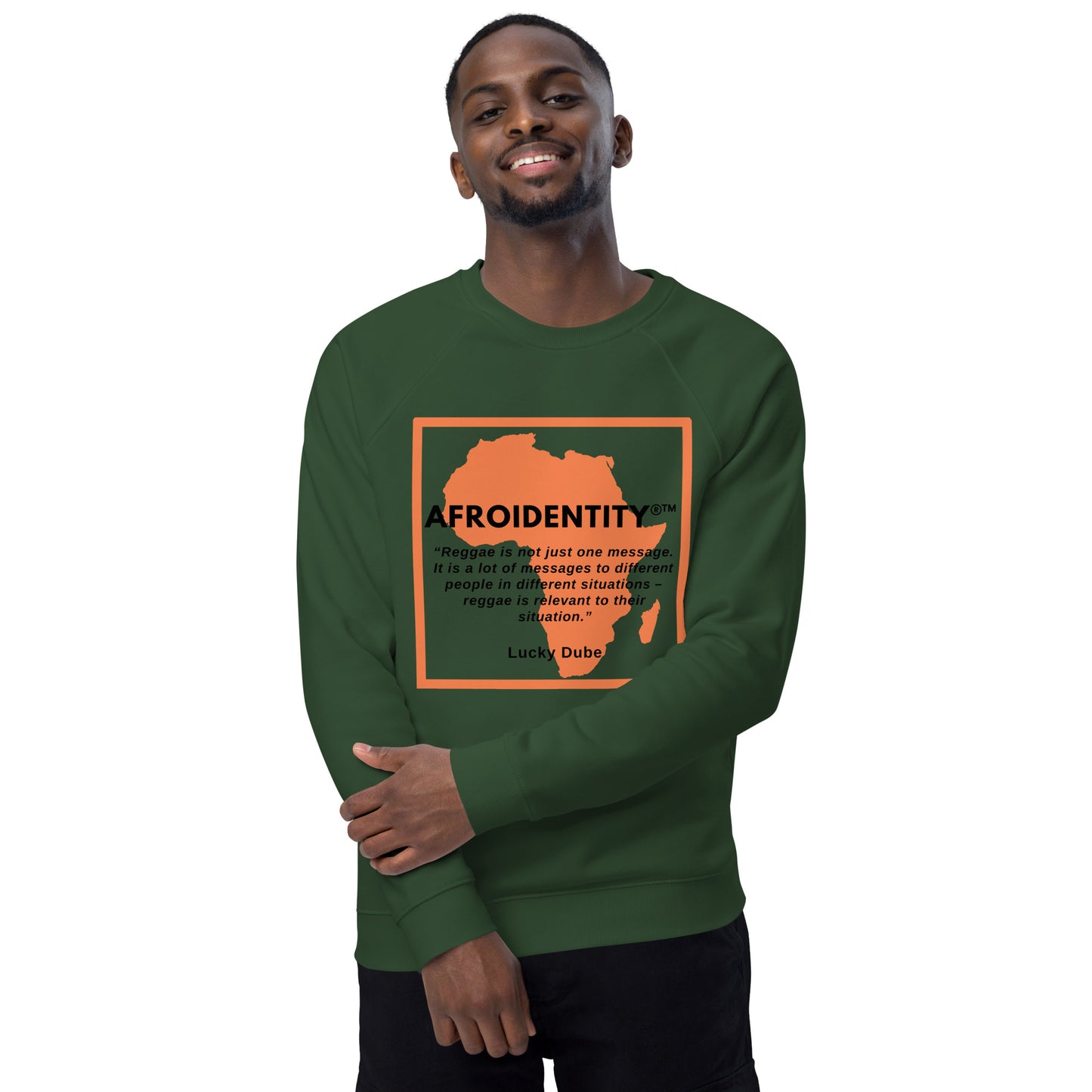 lucky dube  Unisex organic raglan sweatshirt 2