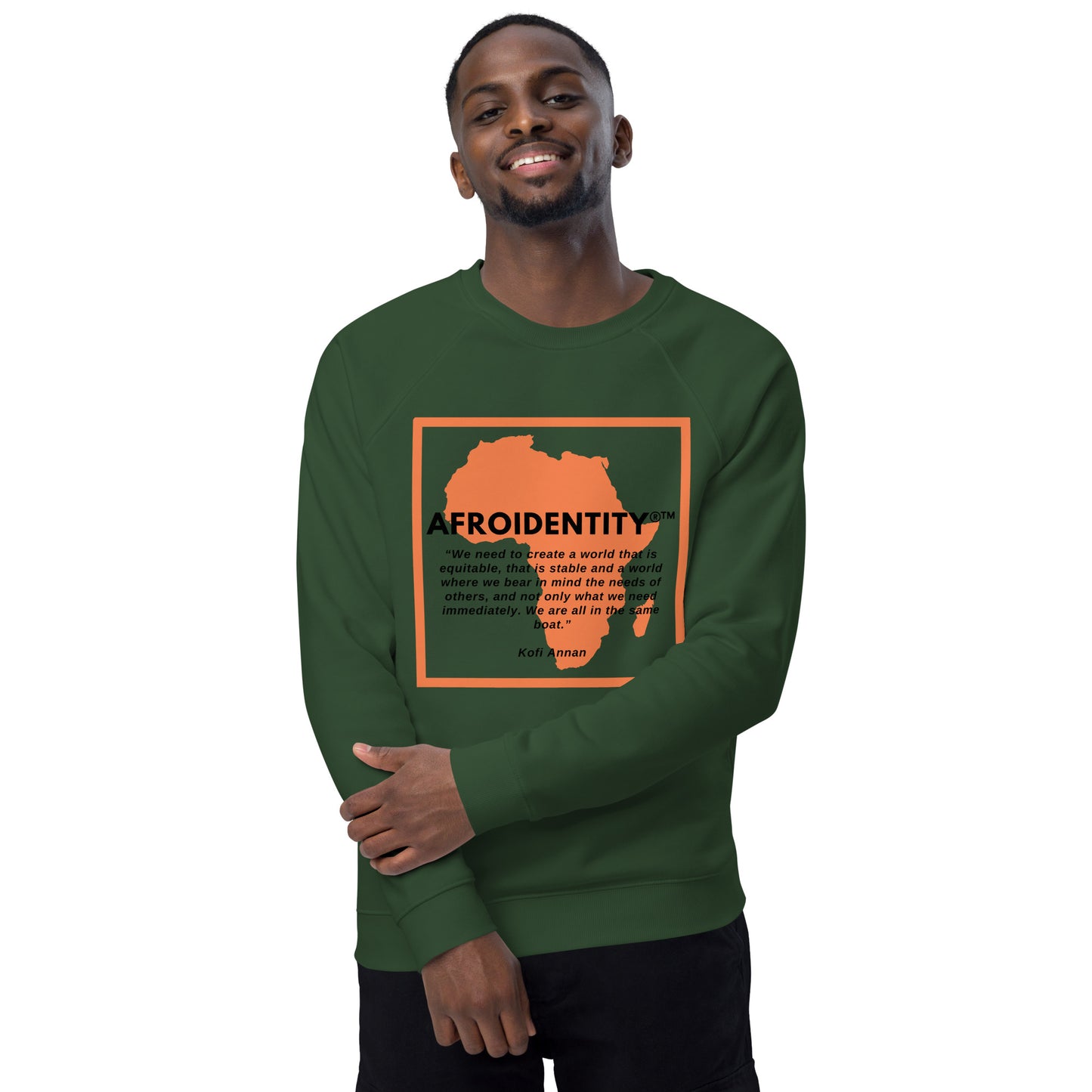 kofi annan Unisex organic raglan sweatshirt 1