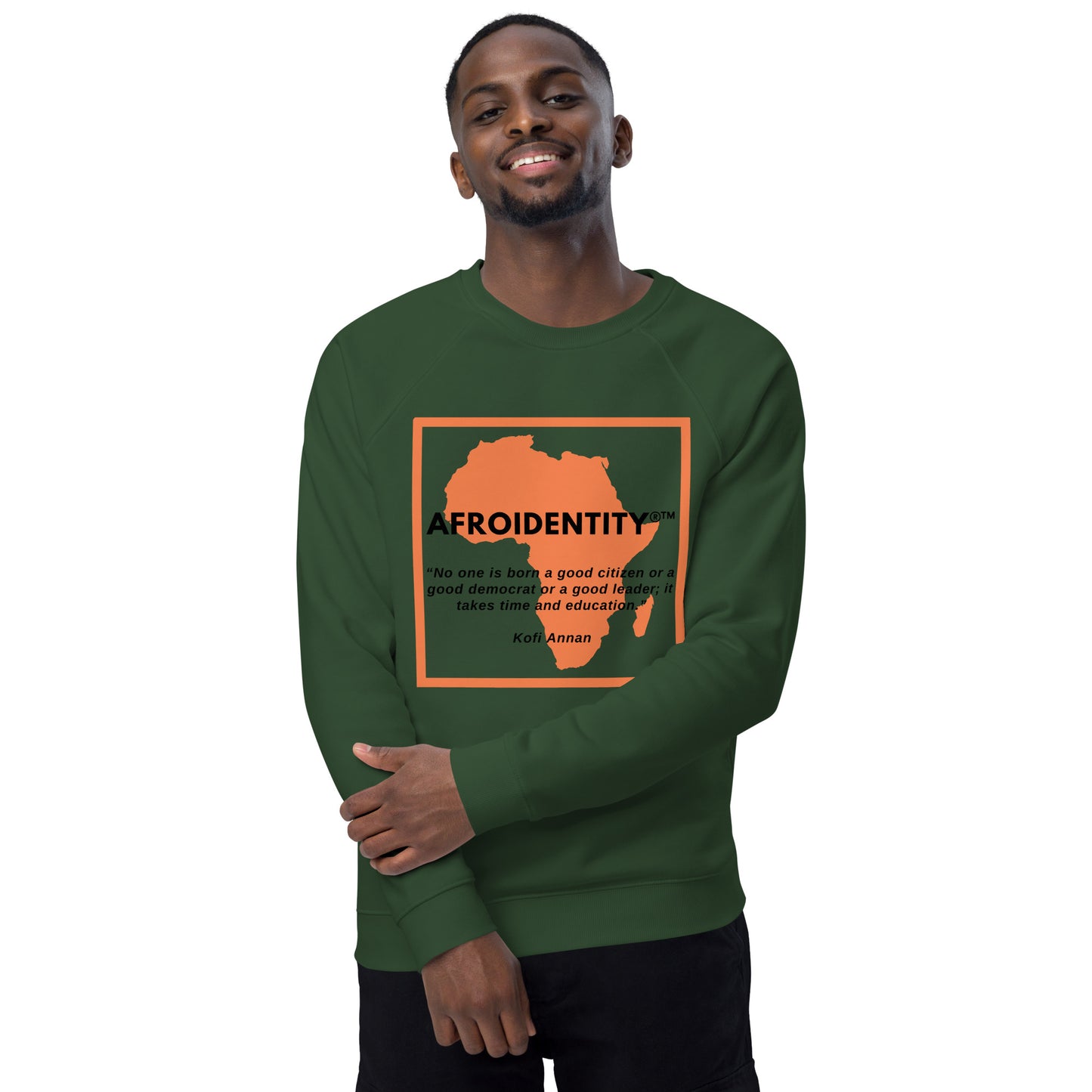 kofi annan Unisex organic raglan sweatshirt 3