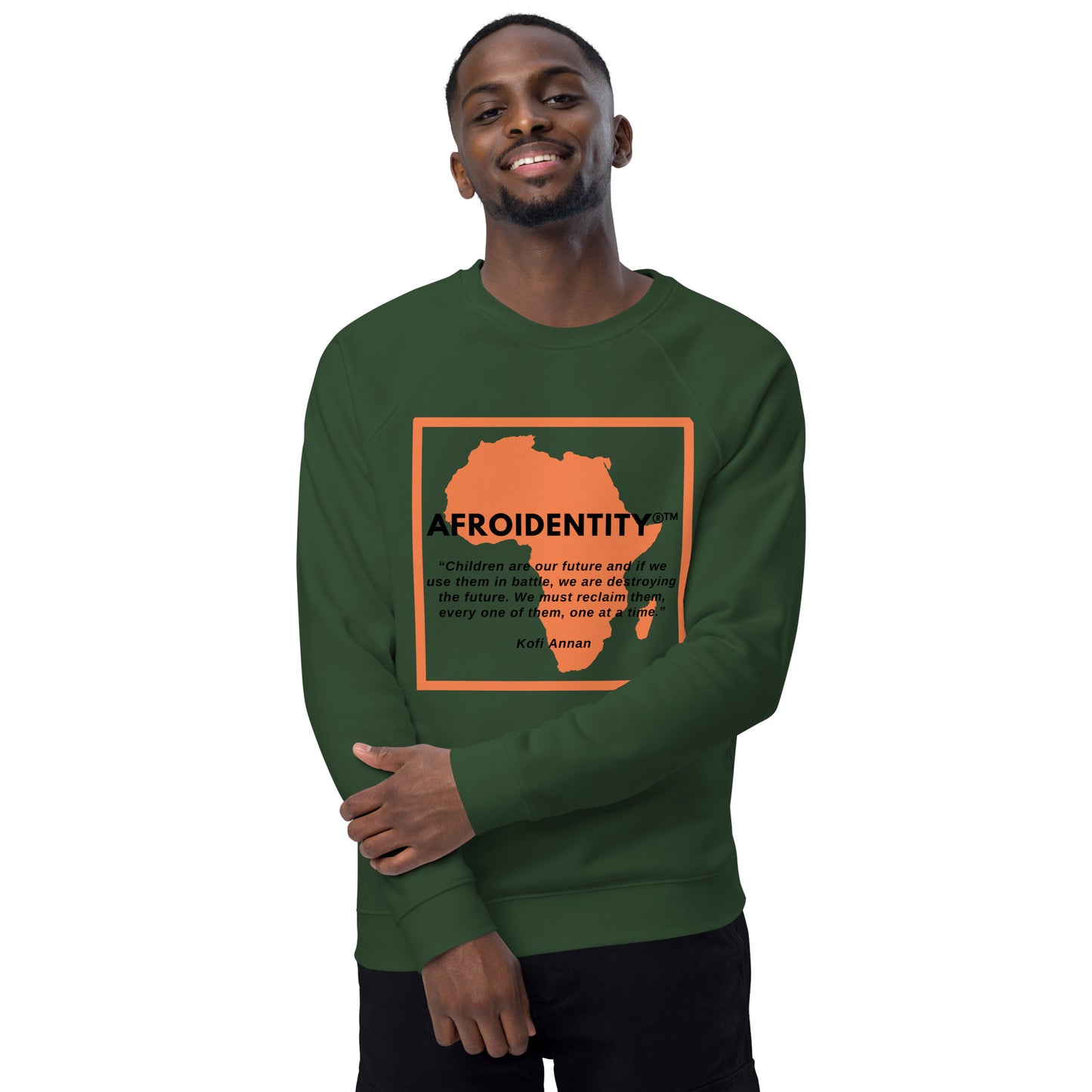 kofi annan Unisex organic raglan sweatshirt 4