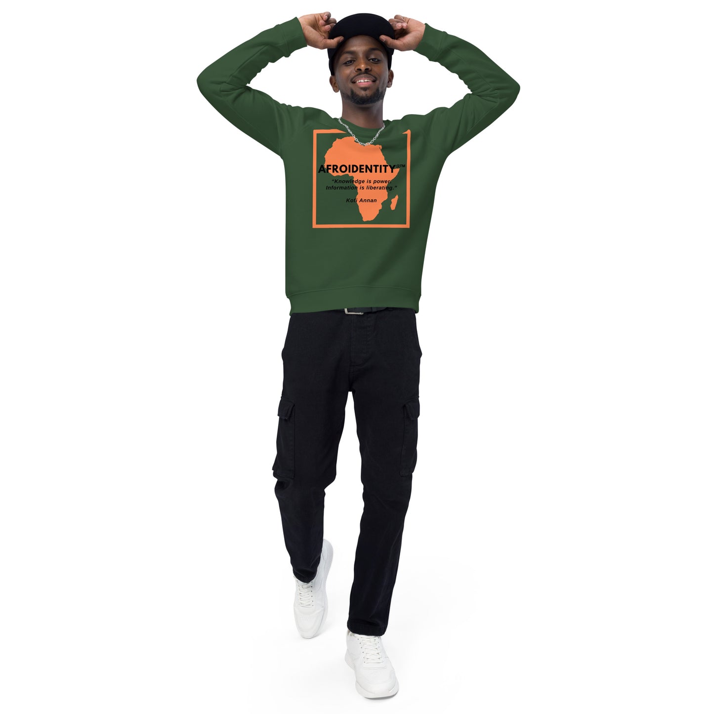 kofi annan Unisex organic raglan sweatshirt 5