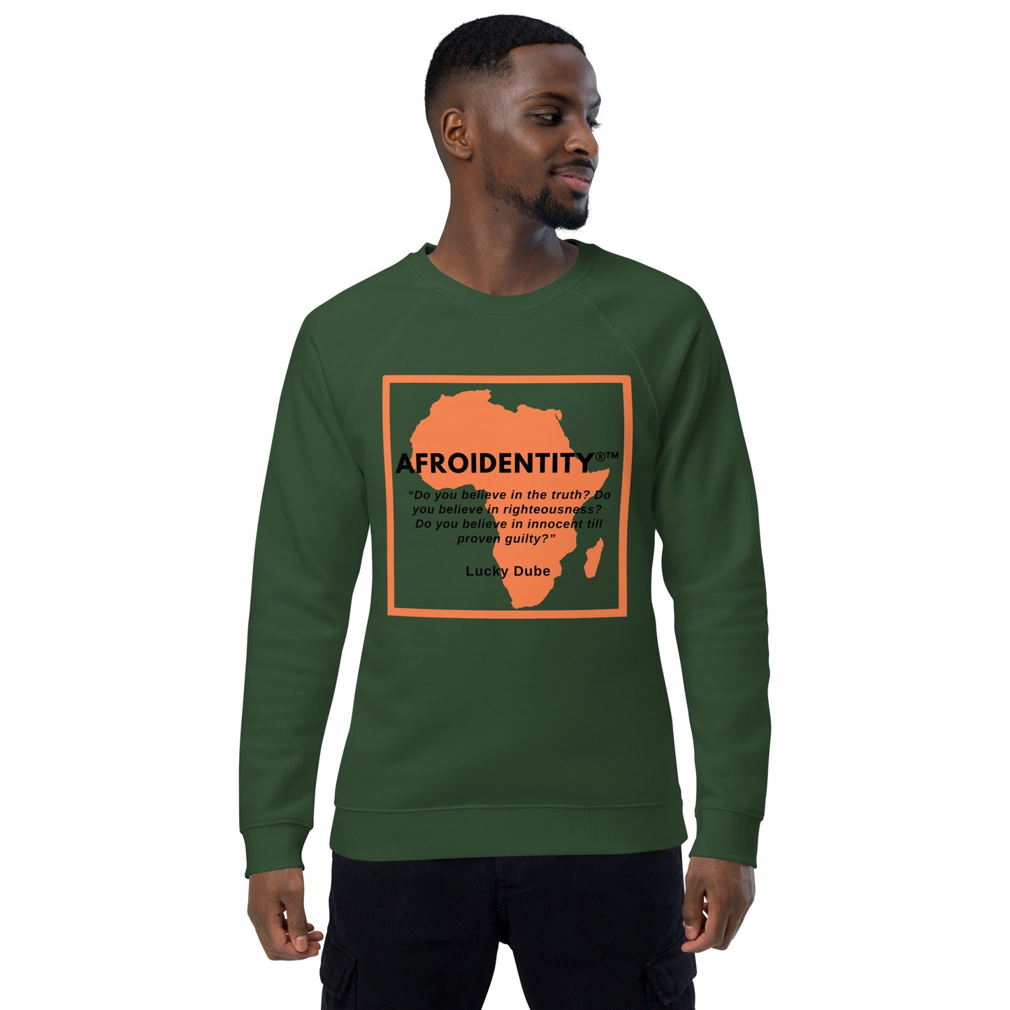 lucky dube  Unisex organic raglan sweatshirt 1