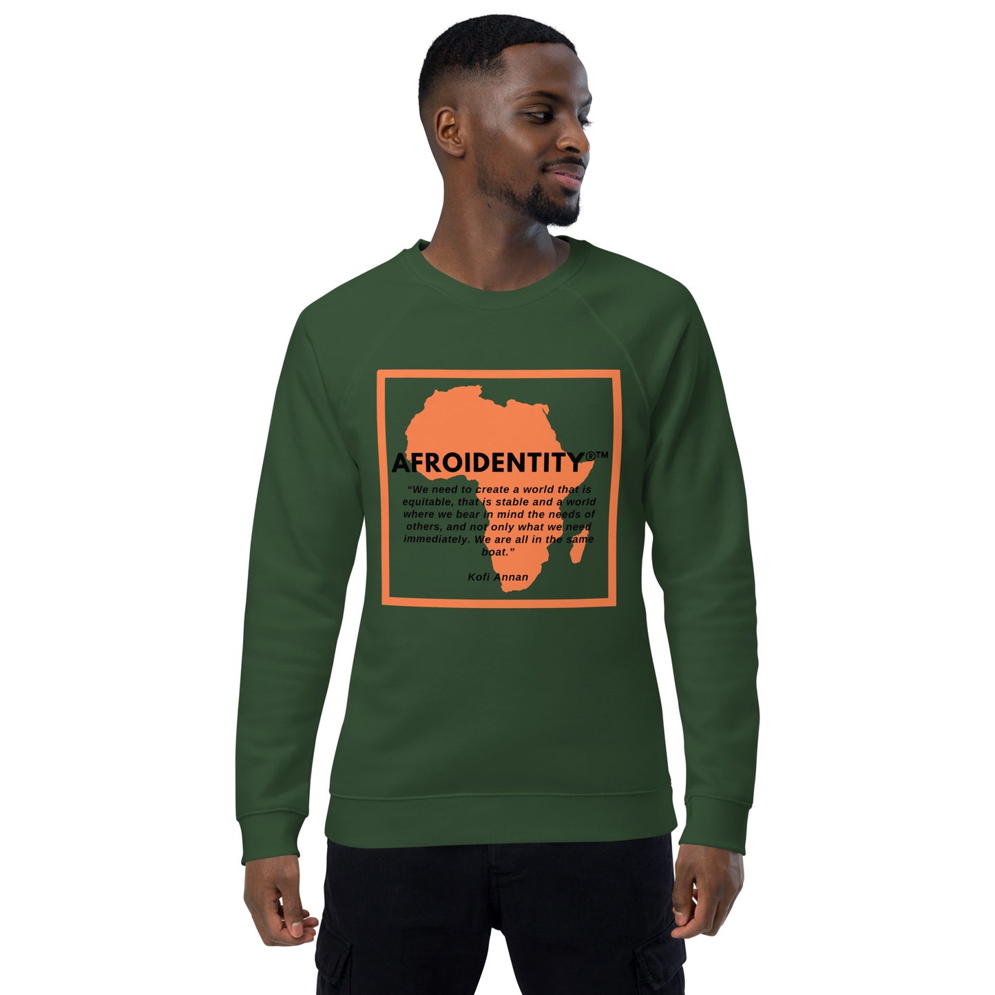 kofi annan Unisex organic raglan sweatshirt 1