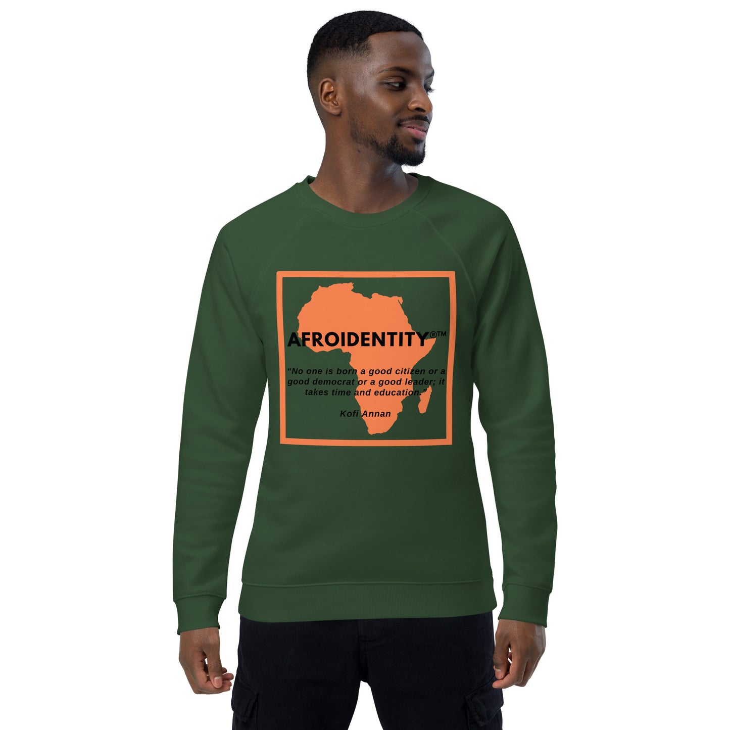 kofi annan Unisex organic raglan sweatshirt 3