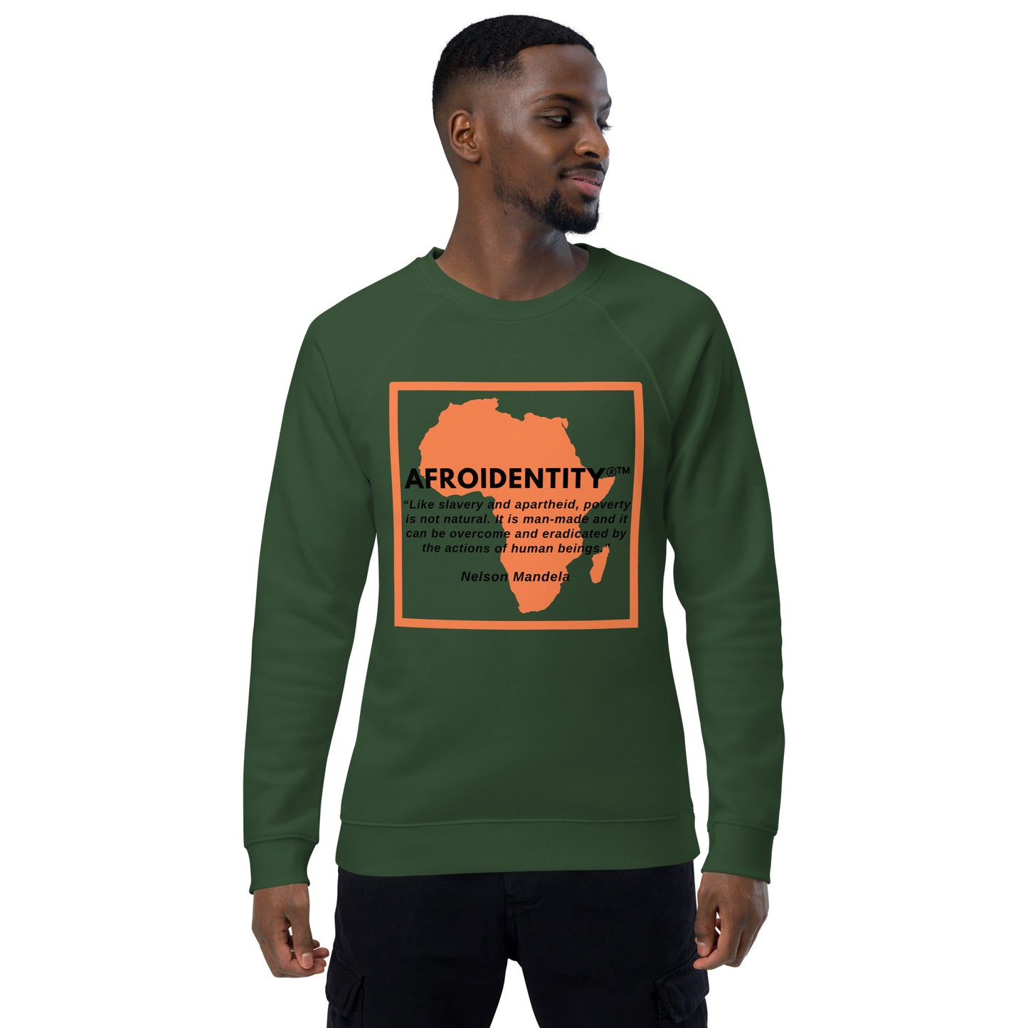 Nelson Mandela Unisex organic raglan sweatshirt 2