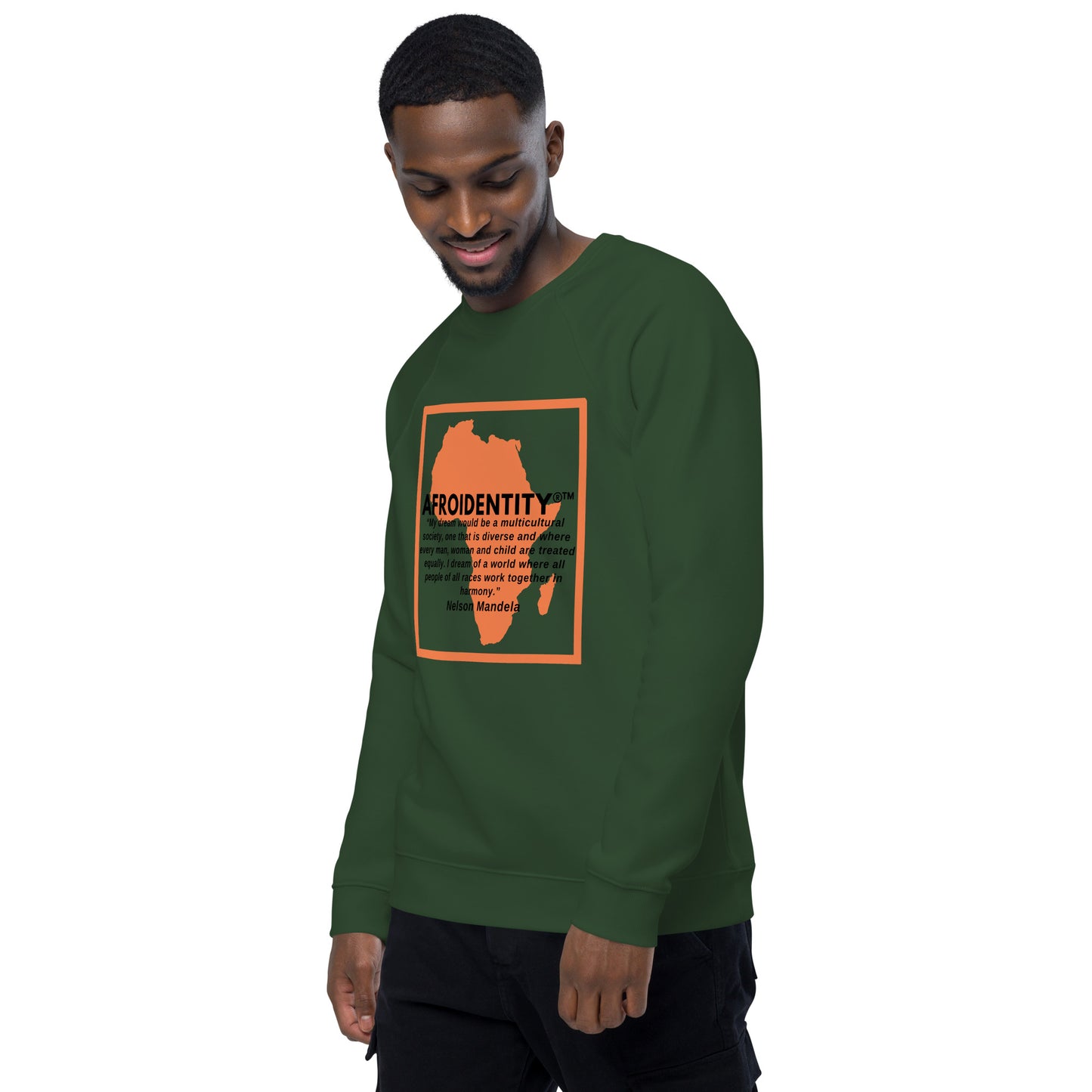 Nelson Mandela Unisex organic raglan sweatshirt 4