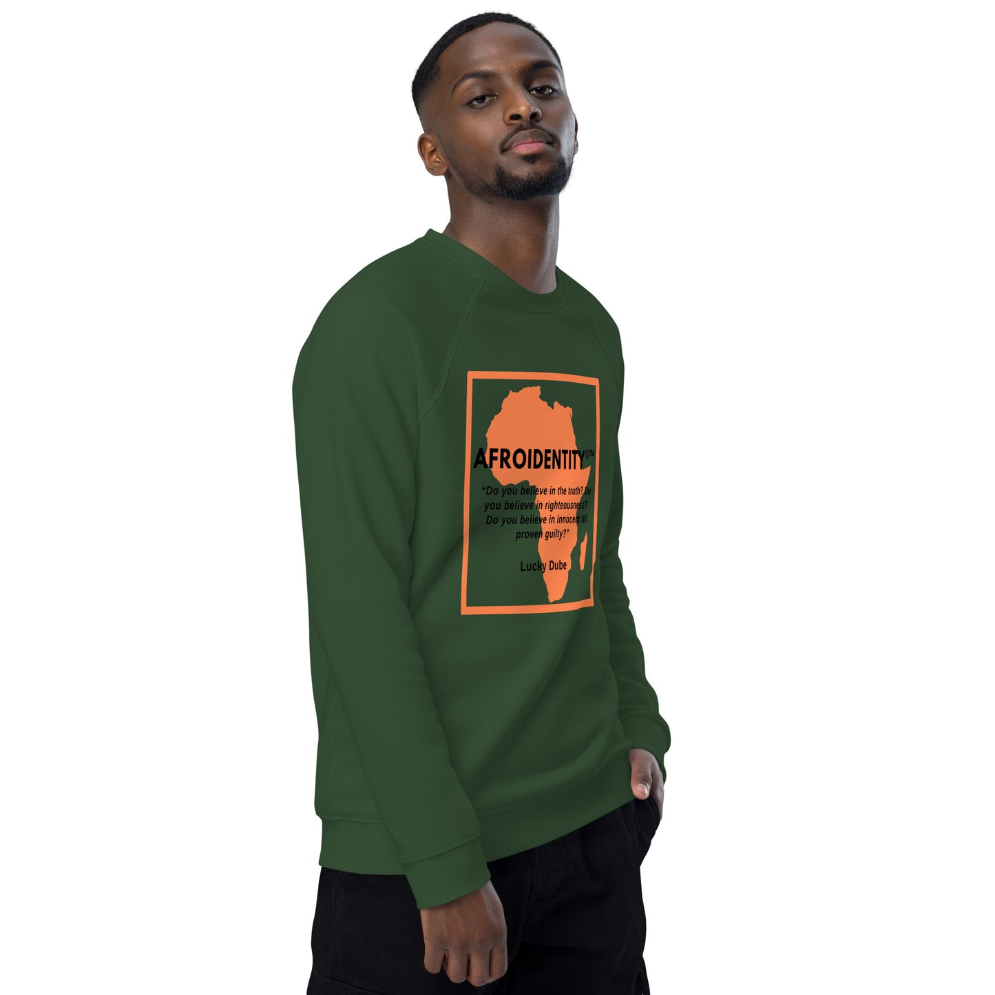 lucky dube  Unisex organic raglan sweatshirt 1