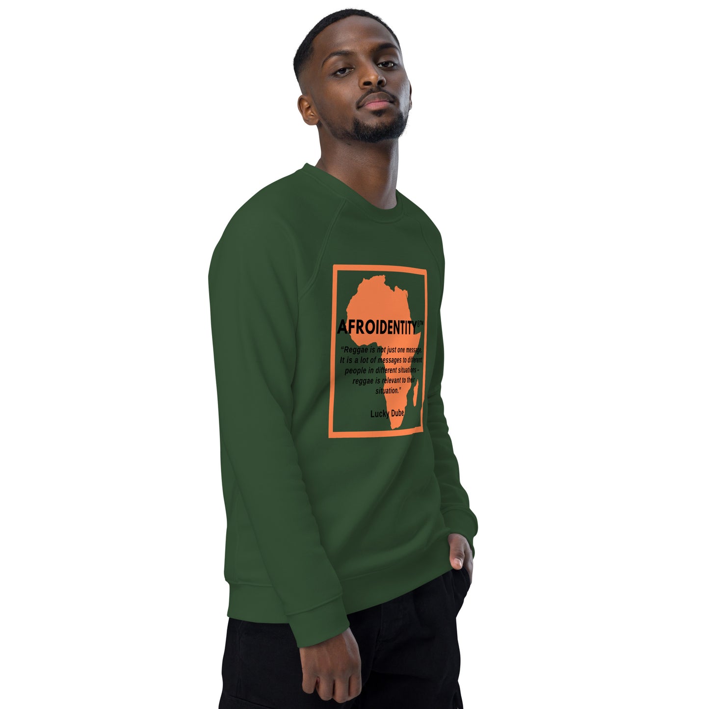 lucky dube  Unisex organic raglan sweatshirt 2