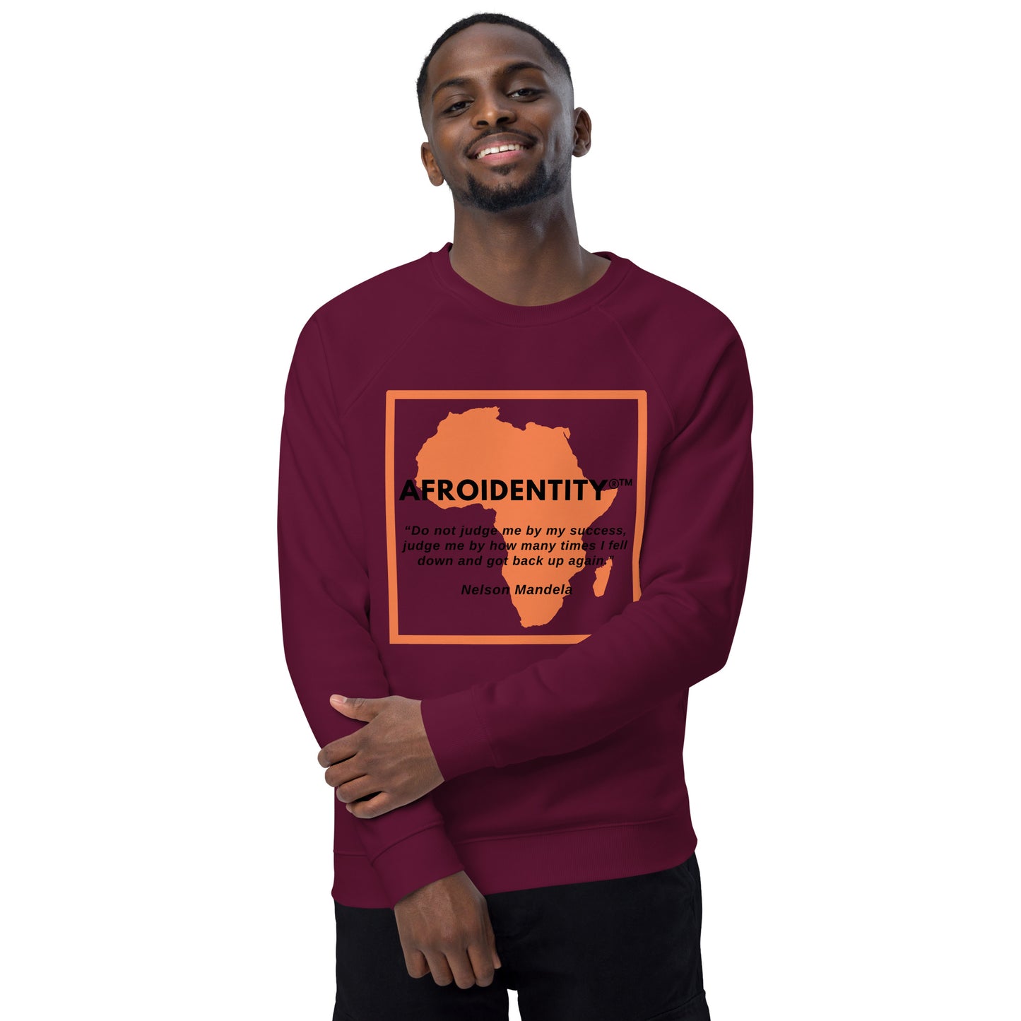 Nelson Mandela Unisex organic raglan sweatshirt 1