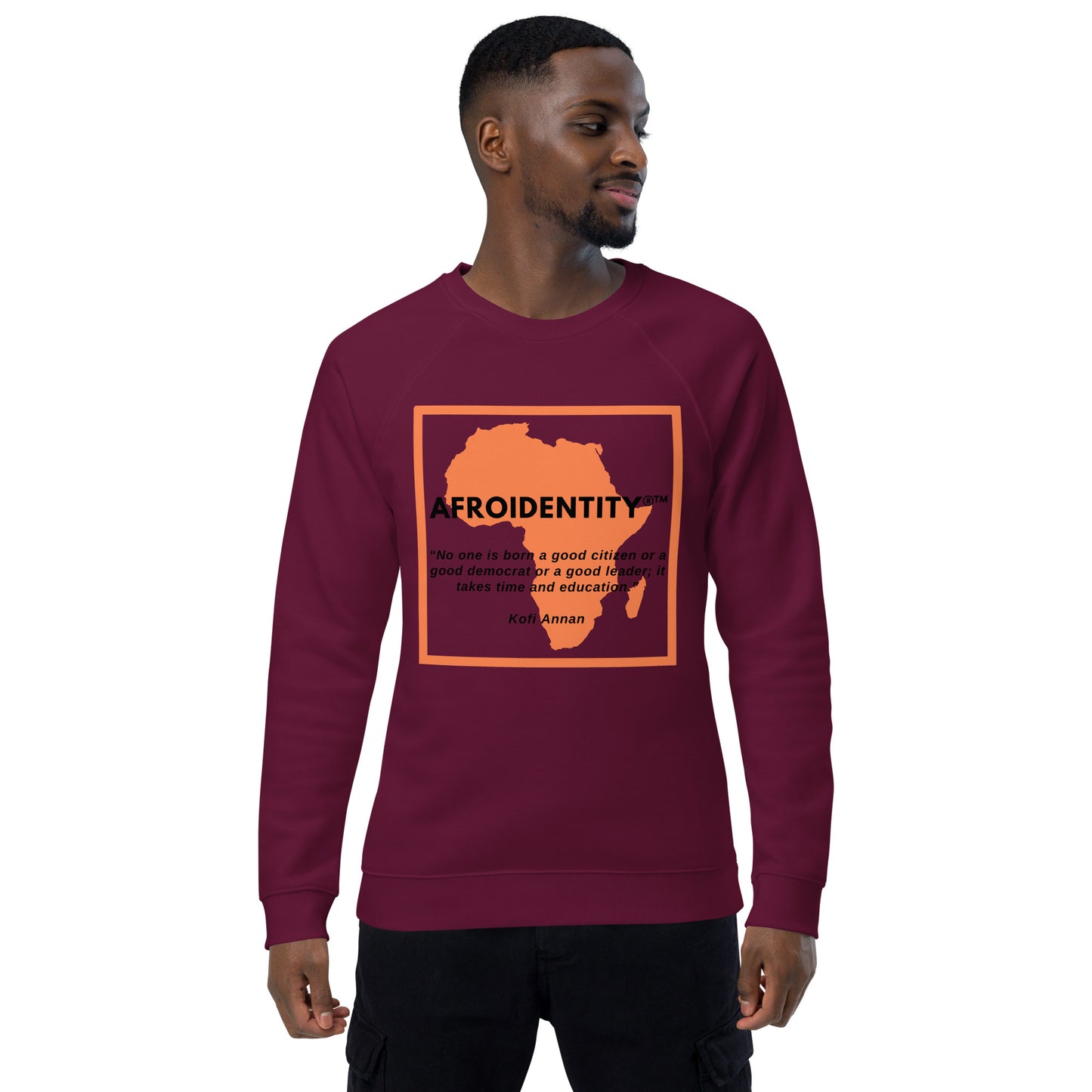 kofi annan Unisex organic raglan sweatshirt 3