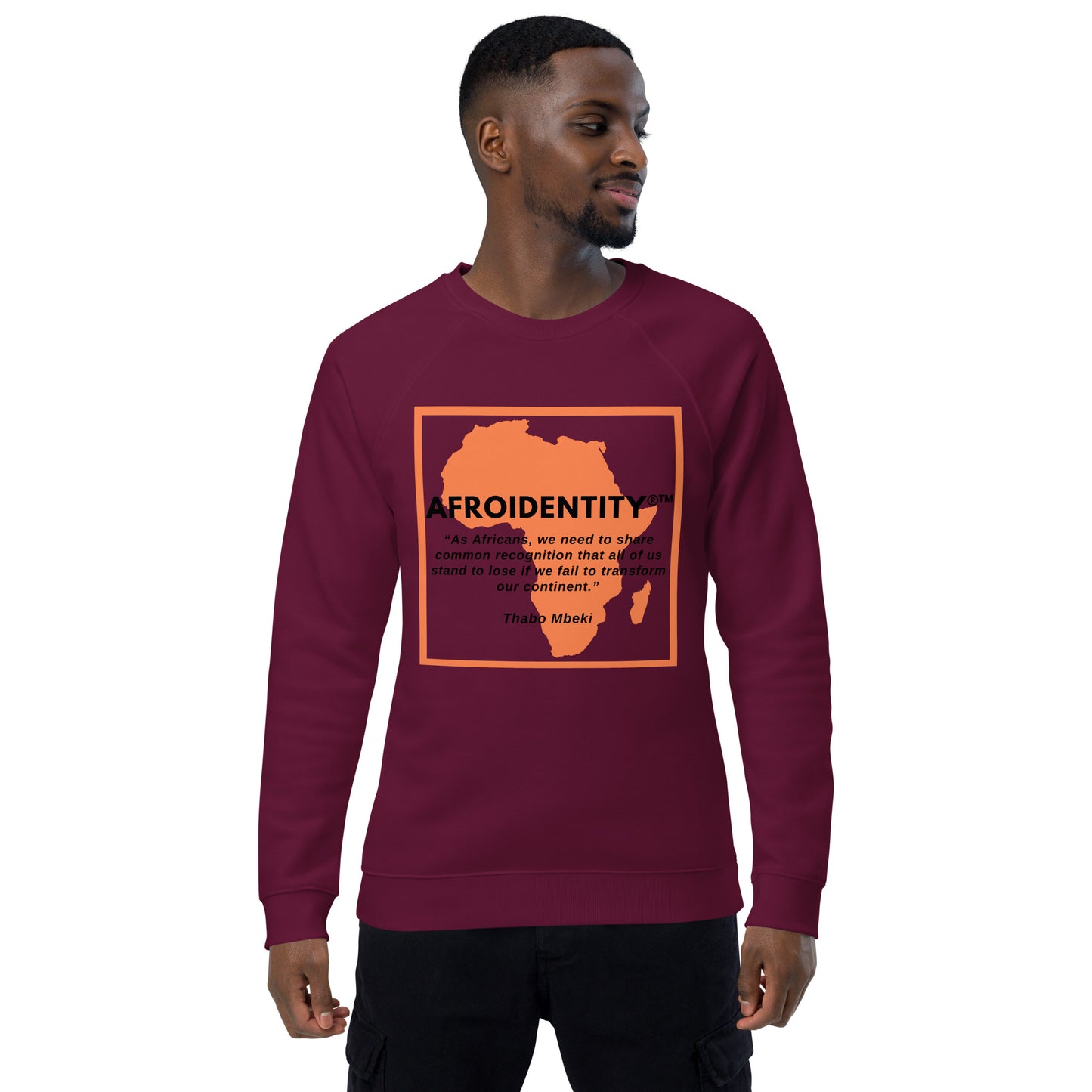 Thabo Mbeki Unisex organic raglan sweatshirt 3