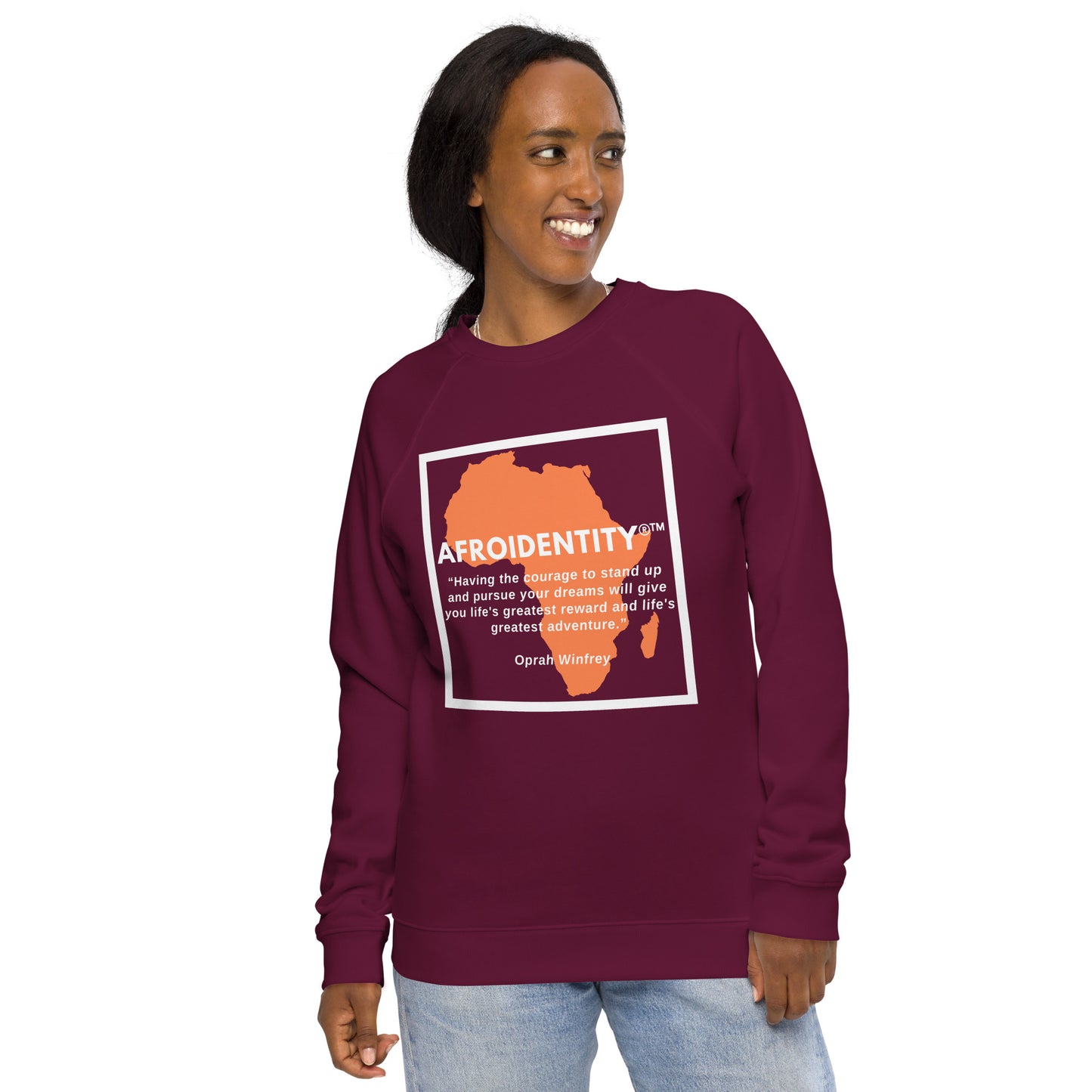 Oprah Winfrey Unisex organic raglan sweatshirt 1