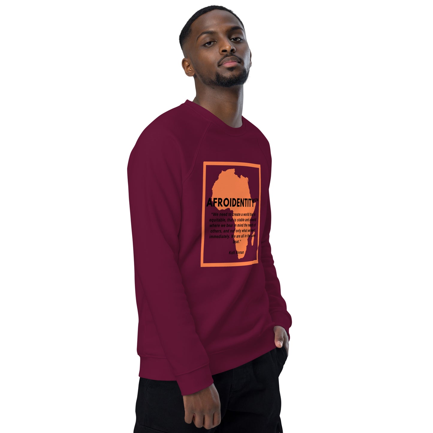 kofi annan Unisex organic raglan sweatshirt 1