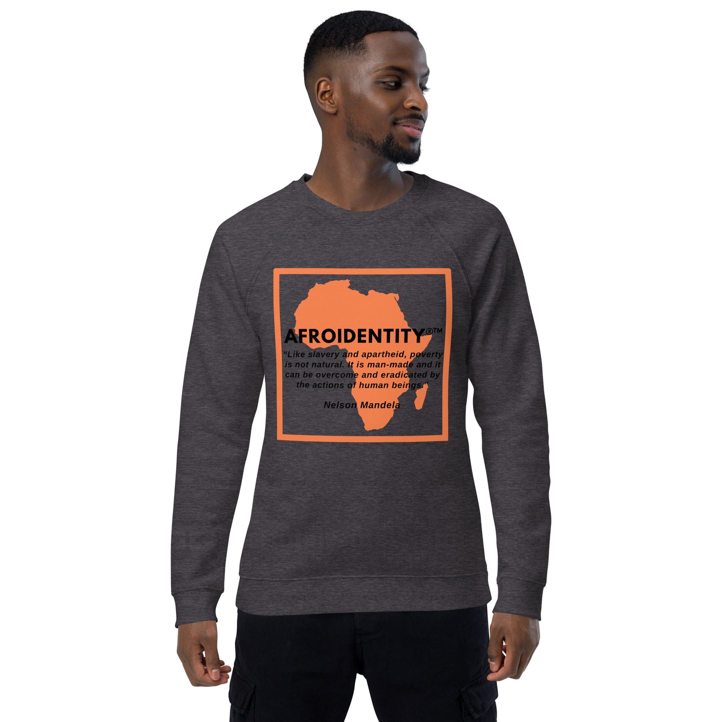 Nelson Mandela Unisex organic raglan sweatshirt 2