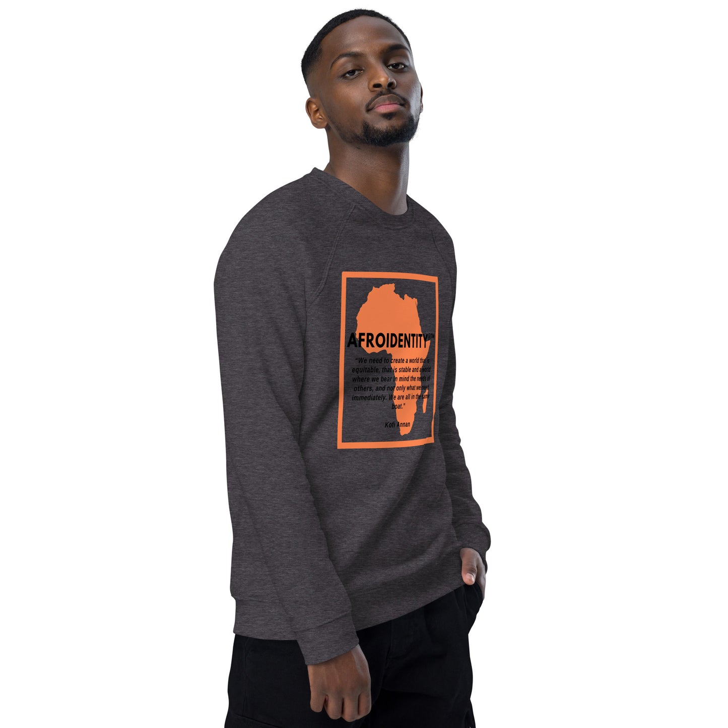 kofi annan Unisex organic raglan sweatshirt 1