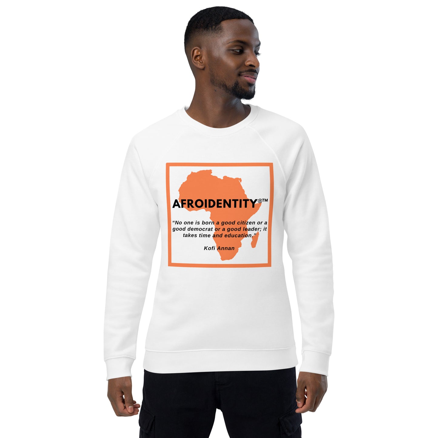 kofi annan Unisex organic raglan sweatshirt 3