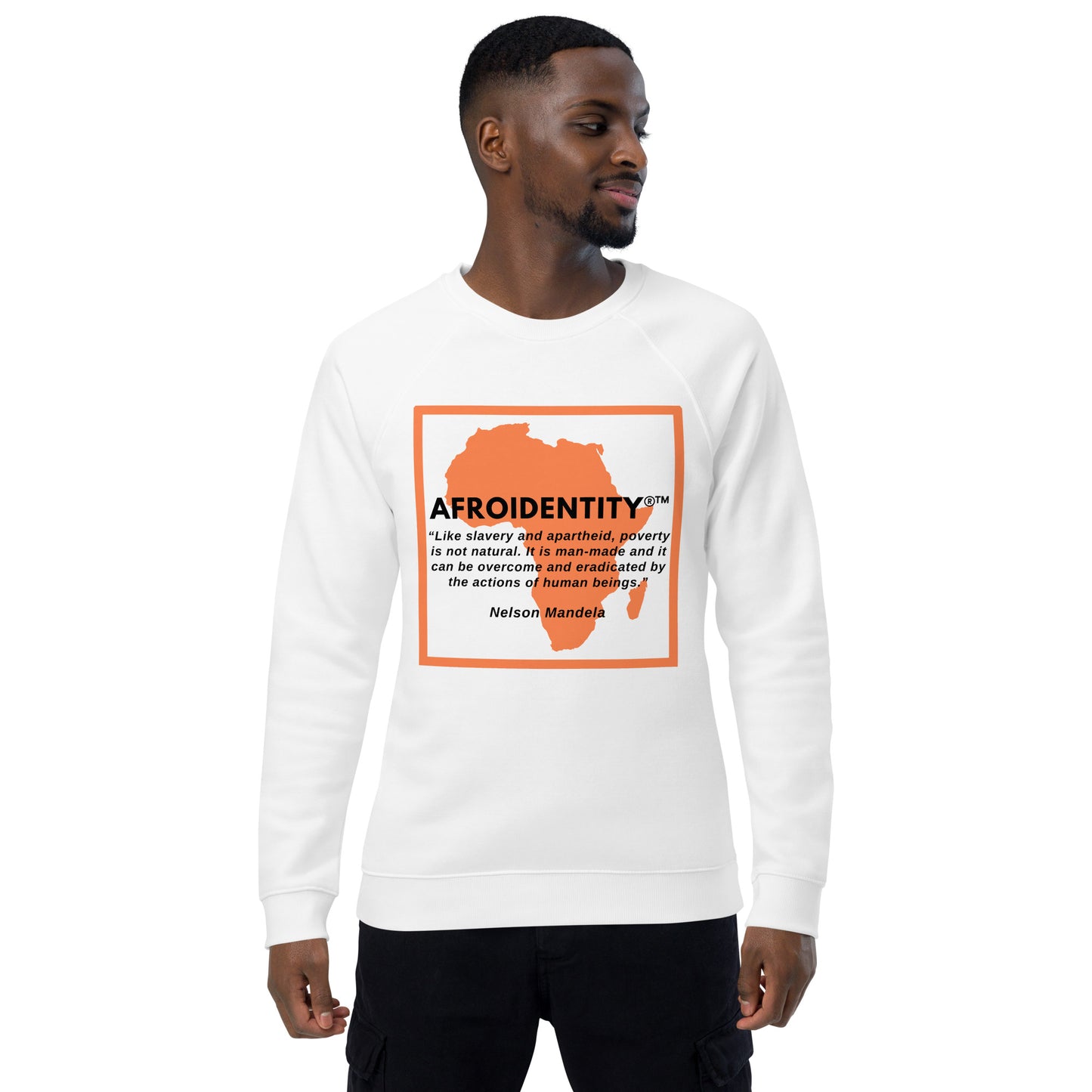 Nelson Mandela Unisex organic raglan sweatshirt 2