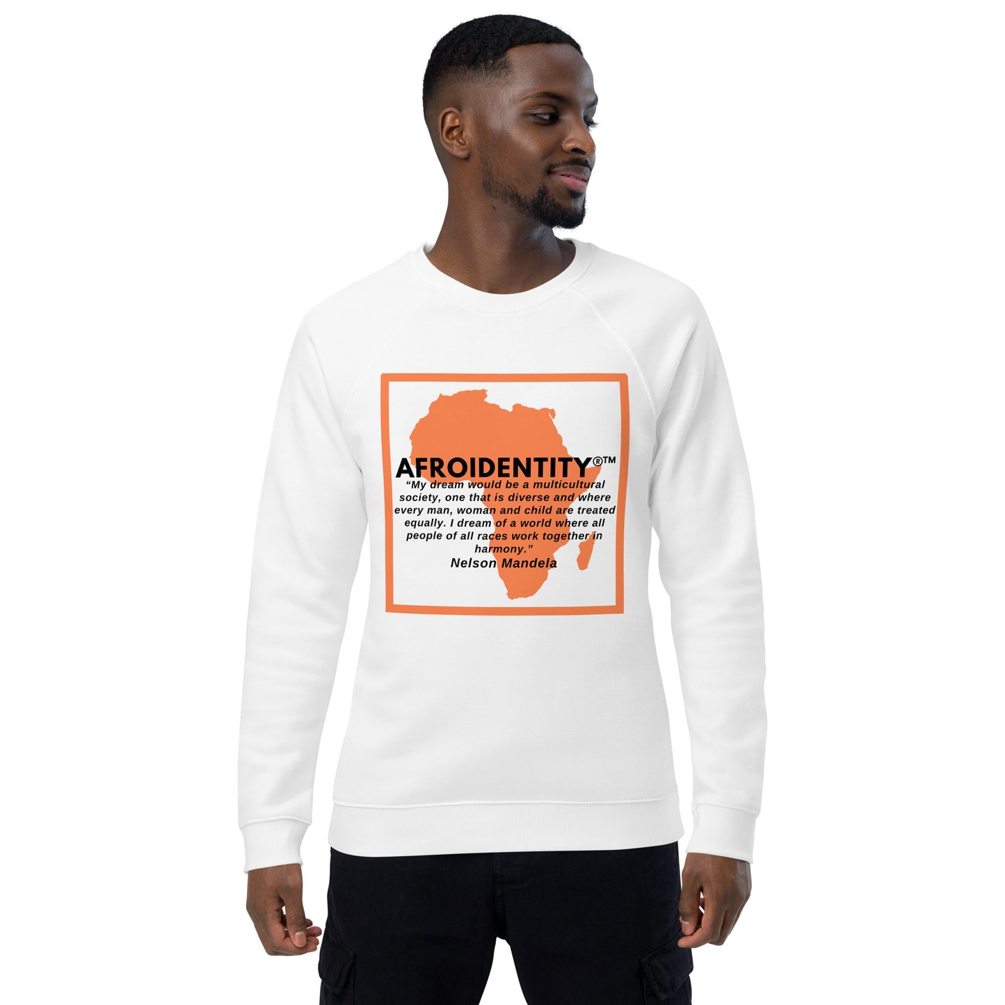 Nelson Mandela Unisex organic raglan sweatshirt 4