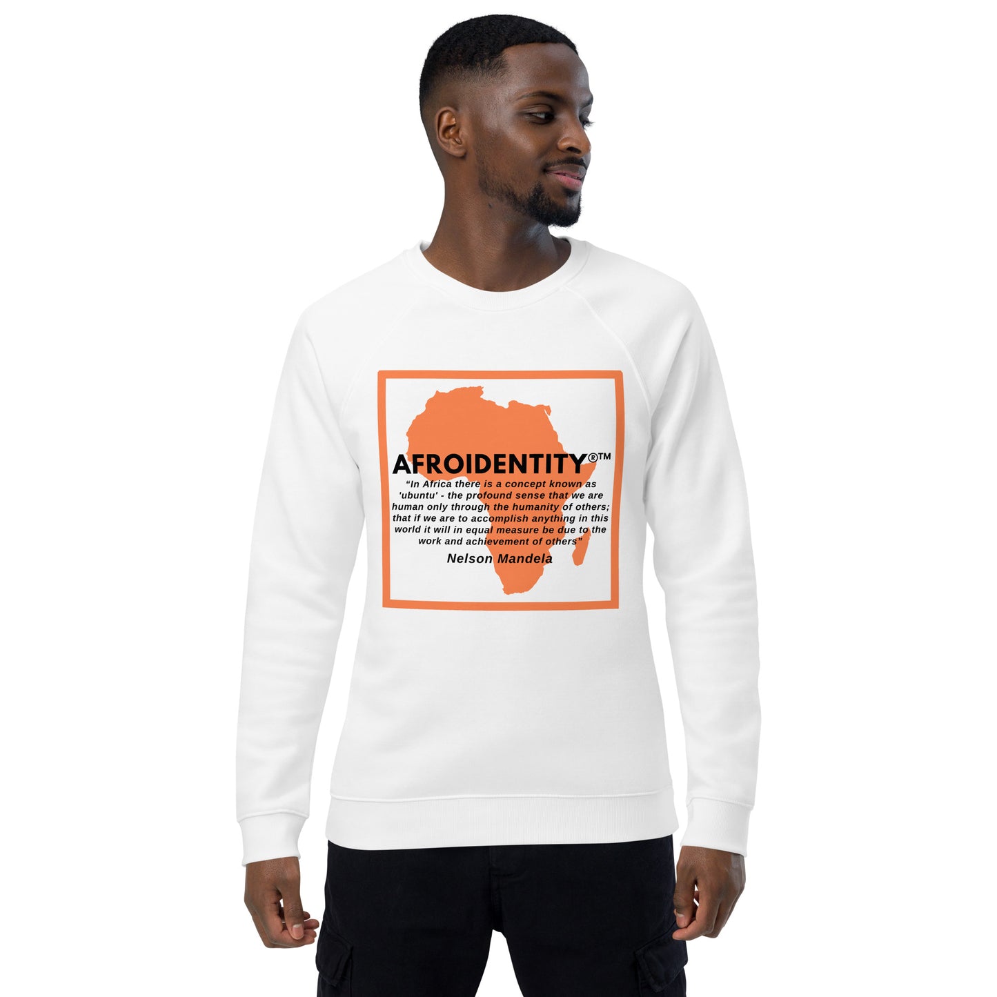 Nelson Mandela Unisex organic raglan sweatshirt 7