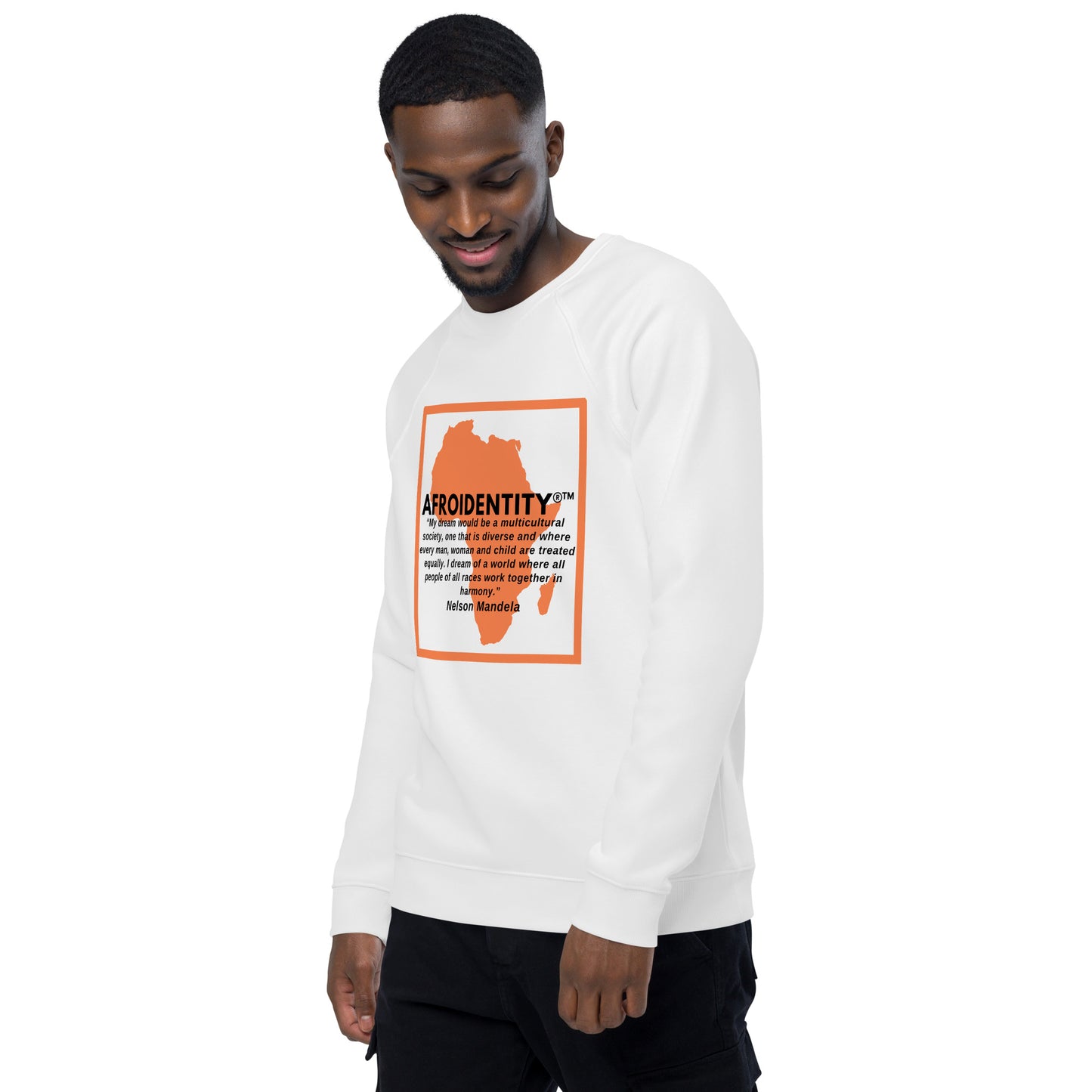 Nelson Mandela Unisex organic raglan sweatshirt 4