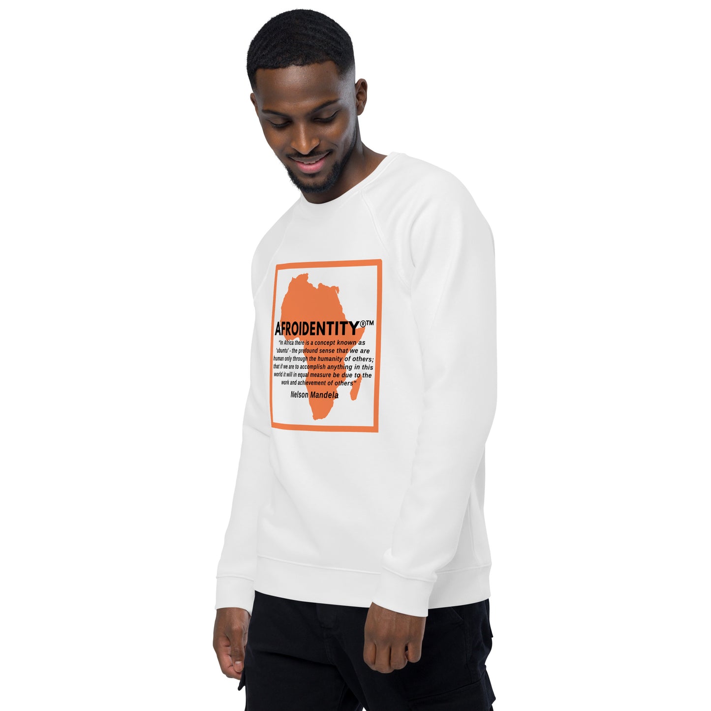 Nelson Mandela Unisex organic raglan sweatshirt 7